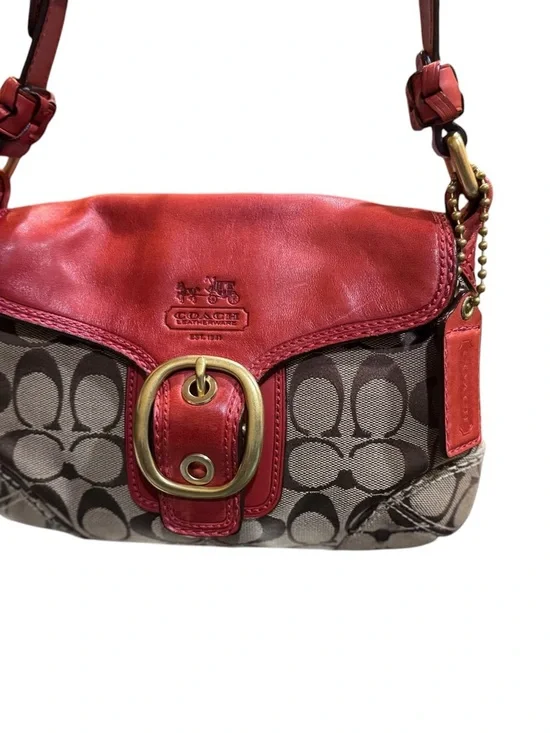 Coach Bleecker Signature Buckle Flap Bag Hobo - Picture 11 of 16